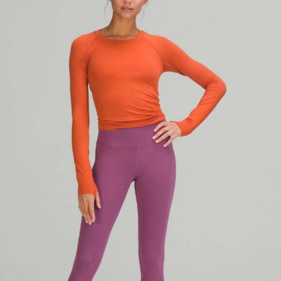 Lululemon Swiftly Tech Long Sleeve Shirt 2.0 Race in Canyon Orange size 20 - Picture 5 of 9